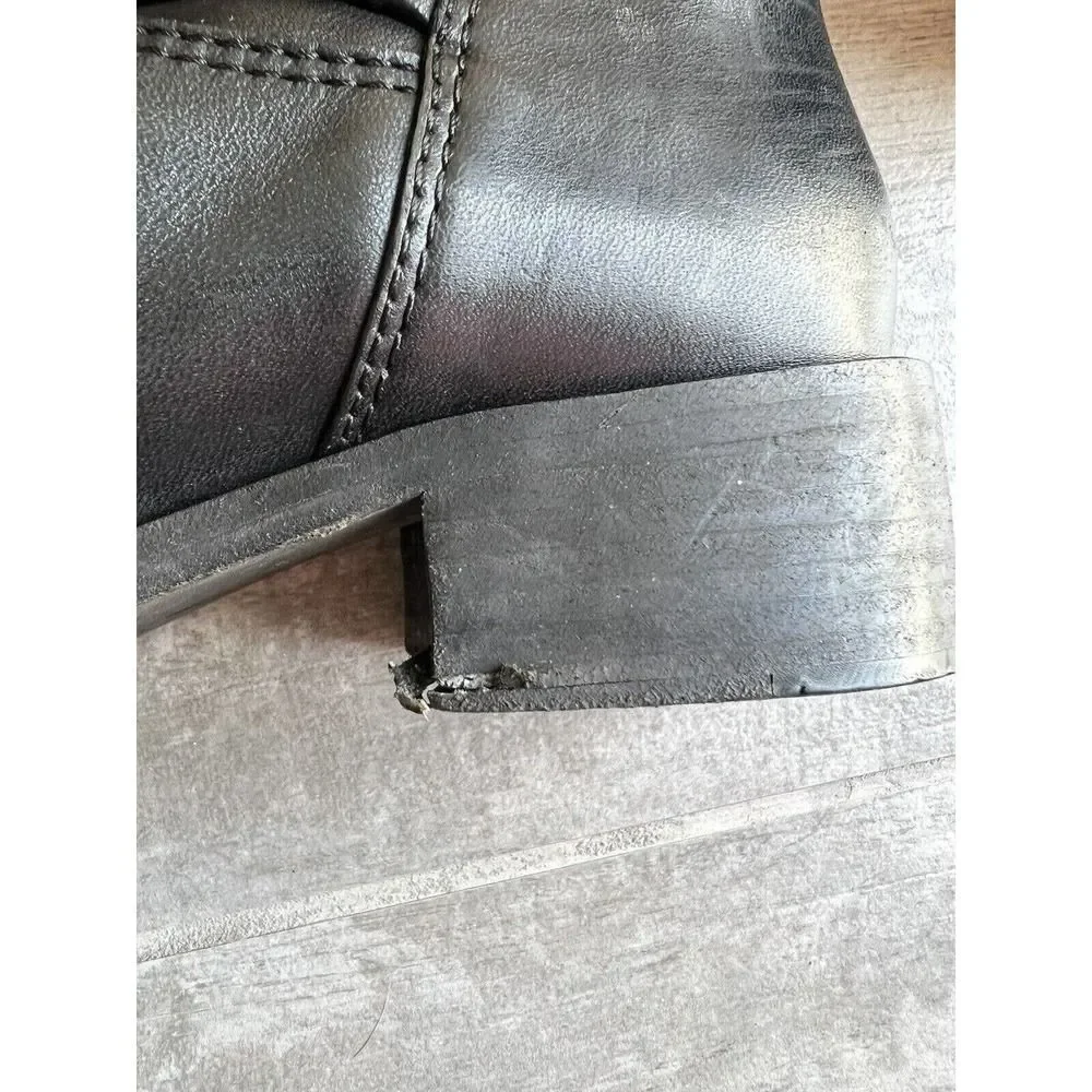 TORY BURCH Christie Leather Moto Ankle Boot Bootie Designer Fall Winter Casual 8